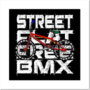 BMX SPORT FLATSTREET FREESTYLE GIFT SHIRT WHITE GESCHENK SHIRT WEISS Posters and Art